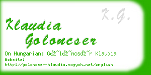 klaudia goloncser business card